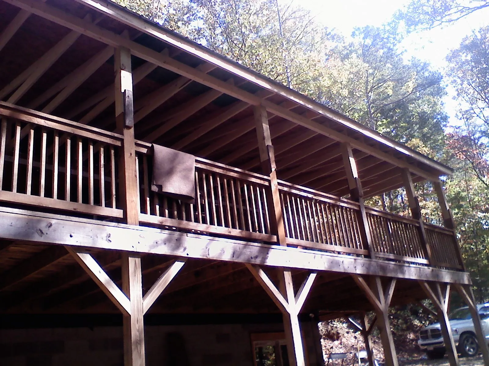 Timber framing under a new elevated porch and deck — Roof Leak Repair in Taylorsville by Roofing Brothers